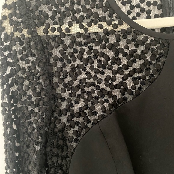 Lela Rose long sleeve Swiss dot little black dress NWT - Picture 7 of 14